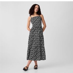 GAP Black and White Floral Midi Dress
